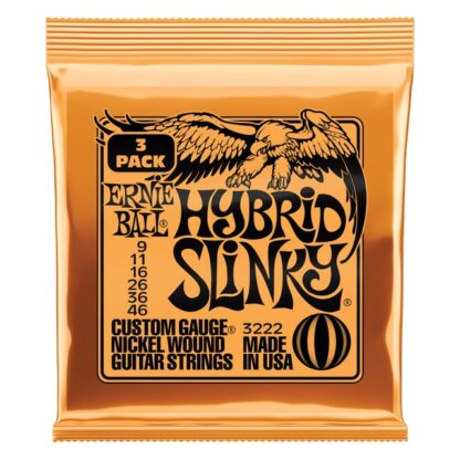 Hybrid Slinky Nickel Wound Guitarra Eléctrica Paquete De 3 Cuerdas - Eb-P03222