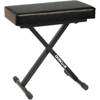 Bx8 Banco De Teclado Pequeño Con Cojín De Asiento De Vinilo Extra Grueso De 25X53 Cm - Negro - Ql-Bx8