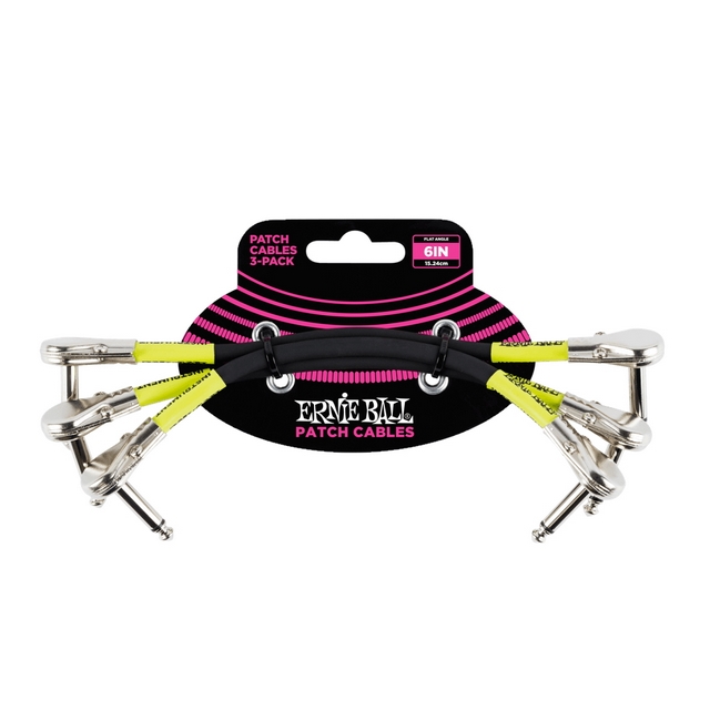 Cable Negro 6" Flat Angle / Flat Angle Patch Paquete De 3 - Eb-P06059
